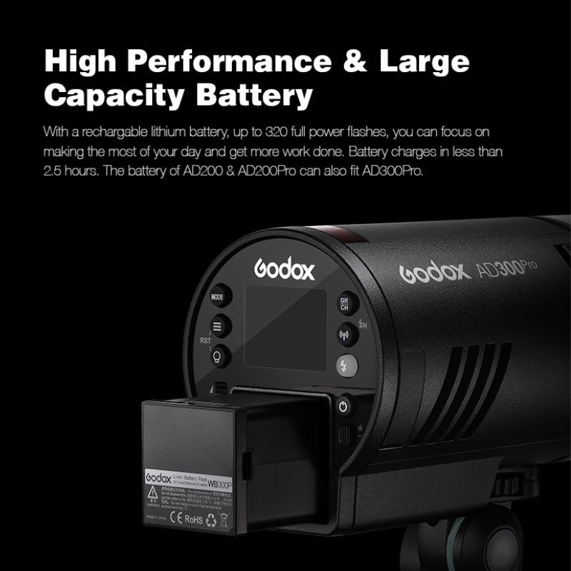 AD300Pro - Witstro flash with battery5