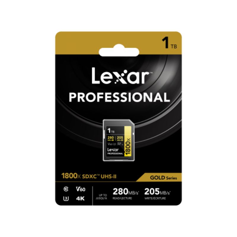 LEXAR SD Pro Gold Series UHS-II 1800x 1TB V60 SD Card1